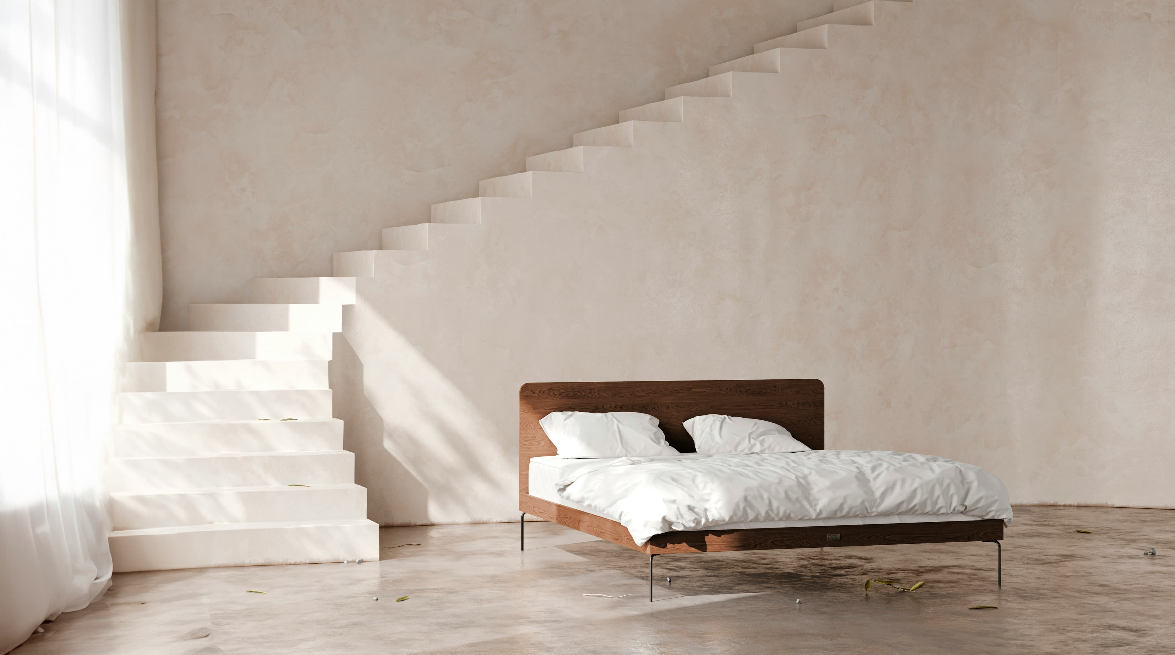 Solid Oak Platform Bed image